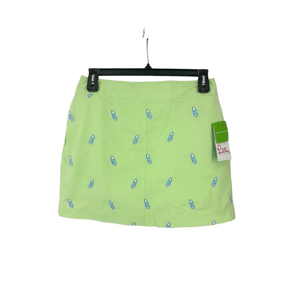 H10 Lilly Pulitzer Birdie Skort Palm Green Kicks Embroidery Size 8 New